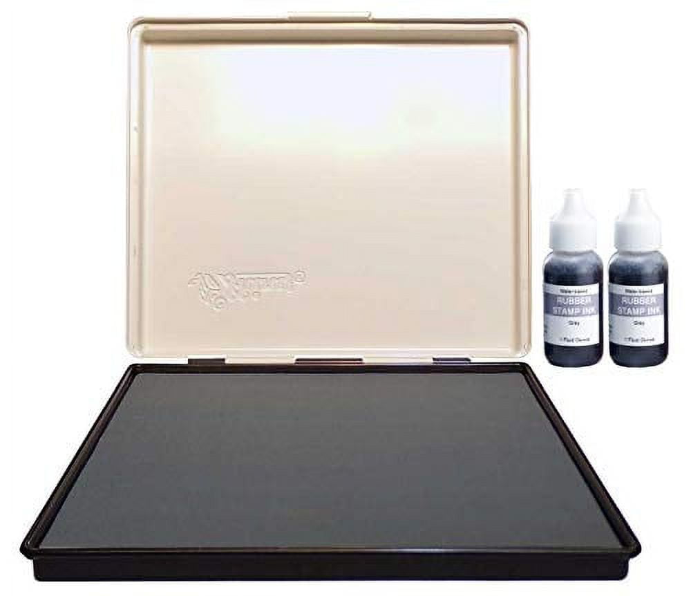 Infusion 7" x 8" Extra Large Industrial Stamp Ink Pad, Your Go to Large Stamp Ink Pad for Bright Color, Even Coverage and Durability, Gray Stamp Pad