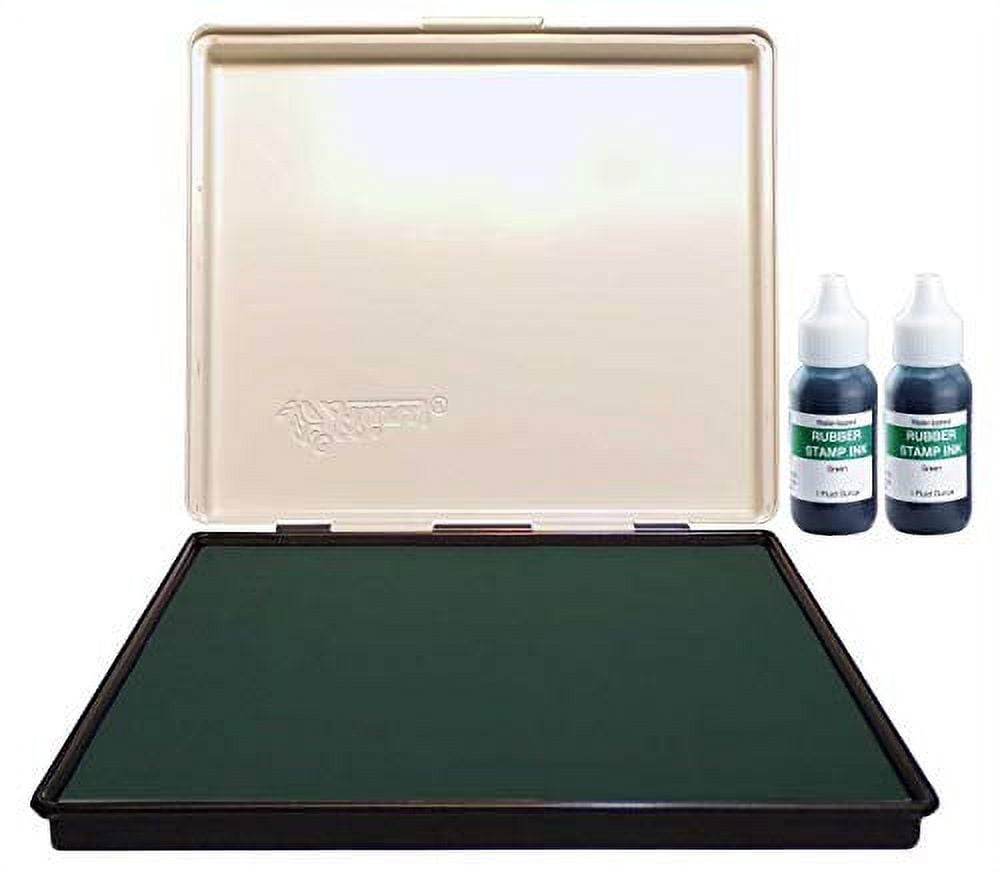 Infusion 7" x 8" Extra Large Industrial Stamp Ink Pad, Your Go to Large Stamp Ink Pad for Bright Color, Even Coverage and Durability, Green Stamp Pad