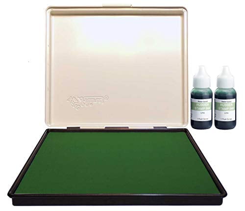 Infusion 7" x 8" Extra Large Industrial Stamp Ink Pad, Your Go to Large Stamp Ink Pad for Bright Color, Even Coverage and Durability, Lime Stamp Pad