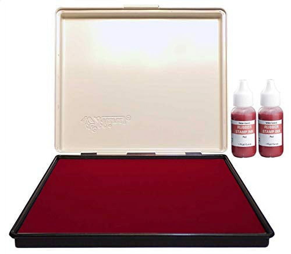 Infusion 7" x 8" Extra Large Industrial Stamp Ink Pad, Your Go to Large Stamp Ink Pad for Bright Color, Even Coverage and Durability, Red Stamp Pad