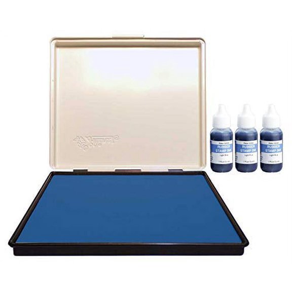 Infusion 8" x 12" Extra Large Industrial Stamp Ink Pad, Your Go to Large Stamp Ink Pad for Bright Color, Even Coverage and Durability, Light Blue Stamp Pad