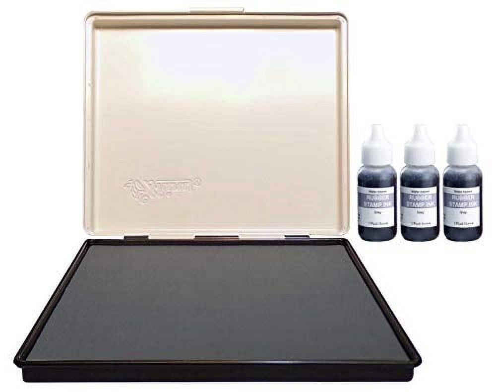 Infusion 8" x 12" Extra Large Industrial Stamp Ink Pad, Your Go to Large Stamp Ink Pad for Bright Color, Even Coverage and Durability, Gray Stamp Pad