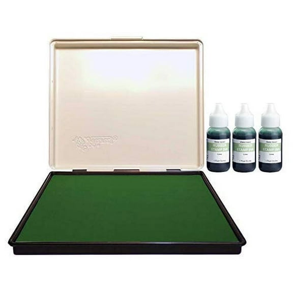 Infusion 8" x 12" Extra Large Industrial Stamp Ink Pad, Your Go to Large Stamp Ink Pad for Bright Color, Even Coverage and Durability, Lime Stamp Pad