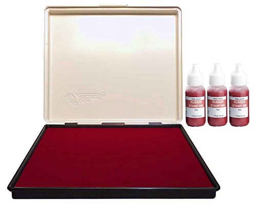 Infusion 8" x 12" Extra Large Industrial Stamp Ink Pad, Your Go to Large Stamp Ink Pad for Bright Color, Even Coverage and Durability, Red Stamp Pad