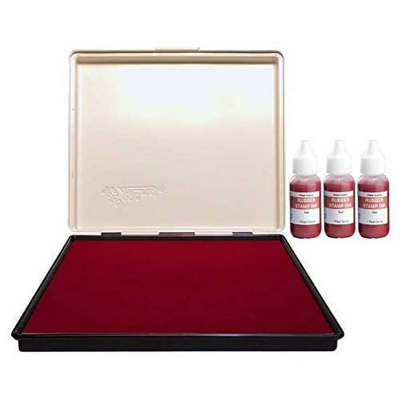 Infusion 8" x 12" Extra Large Industrial Stamp Ink Pad, Your Go to Large Stamp Ink Pad for Bright Color, Even Coverage and Durability, Red Stamp Pad