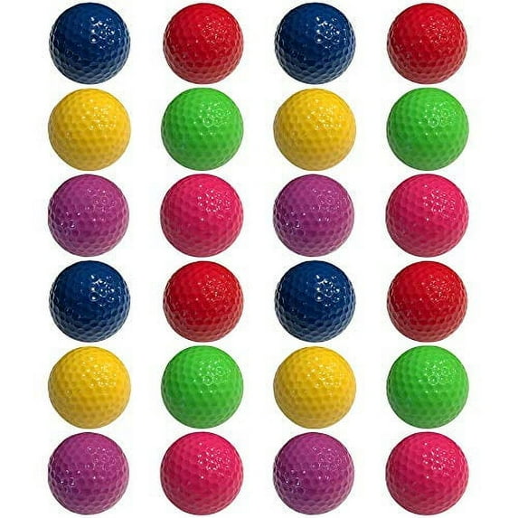 Infusion Miniature Golf Balls - Colored Mini Golf Balls - 24 Pack, Red, Yellow, Blue, Purple, Green, Pink Color Balls (4 Each)