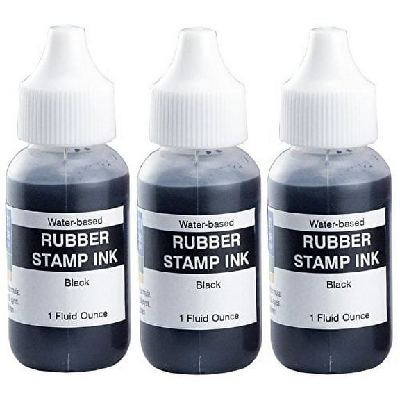Infusion Stamp Ink Refill Bottles, 1-Ounce, 3-Pack, Black
