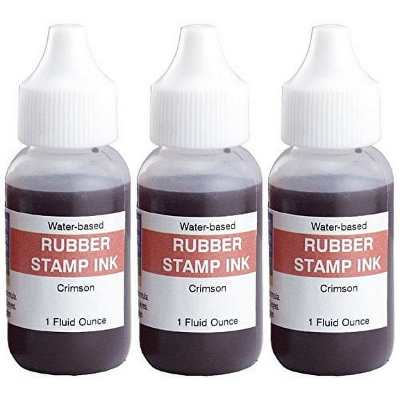 Infusion Stamp Ink Refill Bottles, 1-Ounce, 3-Pack, Crimson