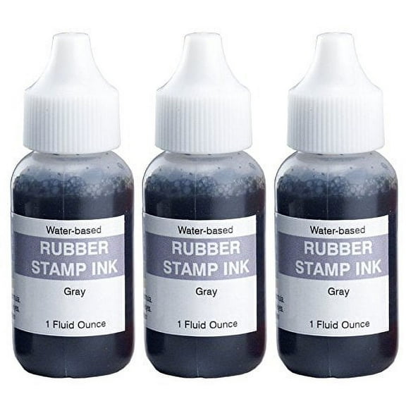 Infusion Stamp Ink Refill Bottles, 1-Ounce, 3-Pack, Gray