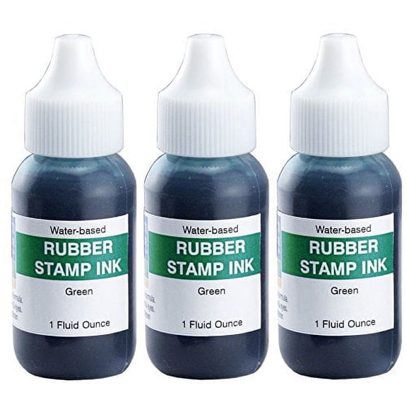 Infusion Stamp Ink Refill Bottles, 1-Ounce, 3-Pack, Green