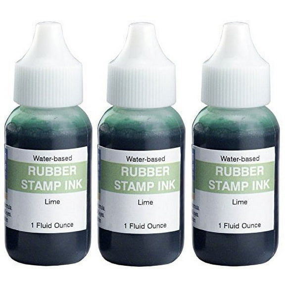 Infusion Stamp Ink Refill Bottles, 1-Ounce, 3-Pack, Lime