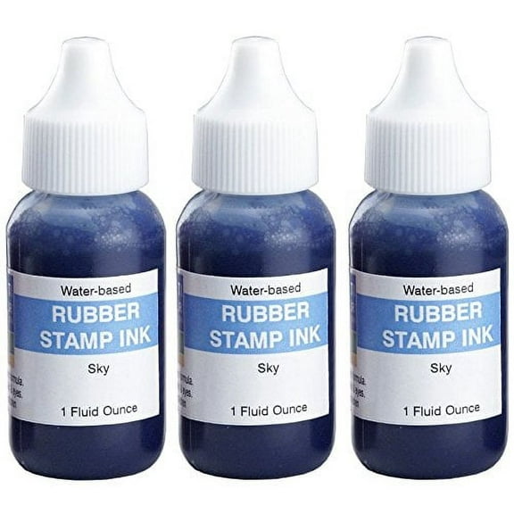 Infusion Stamp Ink Refill Bottles, 1-Ounce, 3-Pack, Sky