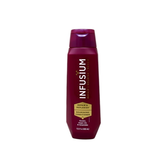 Infusium Repair & Replenish Conditioner, Nourish, Renew, with Keratin, Argan Oil, Ceramides for Dry, Damaged Hair, 13.5 Fl Oz