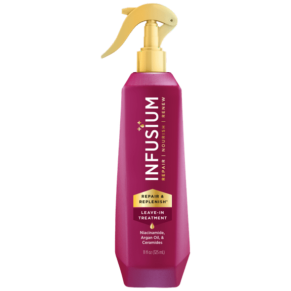 Infusium Repair & Replenish Leave-in Treatment Spray for All Hair Types, with Niacinamide, Argan Oil & Ceramides, 13 fl oz