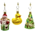 thumbnail image 1 of Inge Glas Baby's First Christmas Gift Set - Three Ornaments 3.5 Inch, Glass - Santa Tree Duck 10095S015, 1 of 4