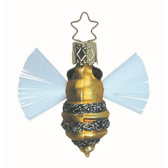 Inge Glas Bejeweled Bee Glass German Christmas Ornament 145601 FREE BOX Honeybee