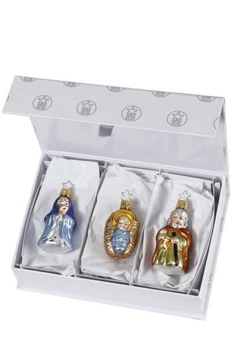 Inge Glas Holy Family Mary Jesus Joseph German Glass Christmas Ornament