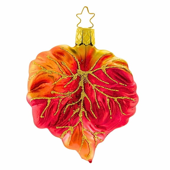 Inge Glas Maple Leaf Glass Ornament Fall Halloween 10206S015
