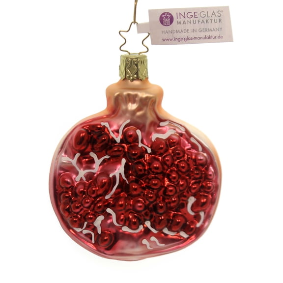 Inge Glas Pomegranate Glass Ornament Vegetable Fruit 10177S018