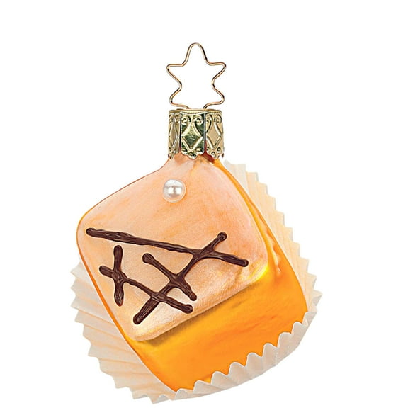 Inge Glas Petit Fours - One Ornament 2.5 Inch, Glass - Little Cakes Pastries 10103S023-Peach
