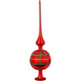 thumbnail image 1 of Inge Glas Red Shiny Squared German Glass Tree Topper Finial 14.2 Inches, 1 of 1