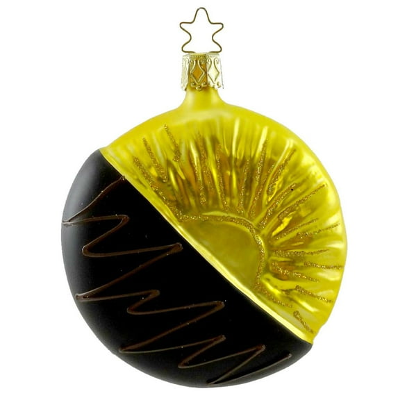 Inge Glas Sweet Pineapple Blown Glass Ornament Fruit Chocolate 124908 Dark