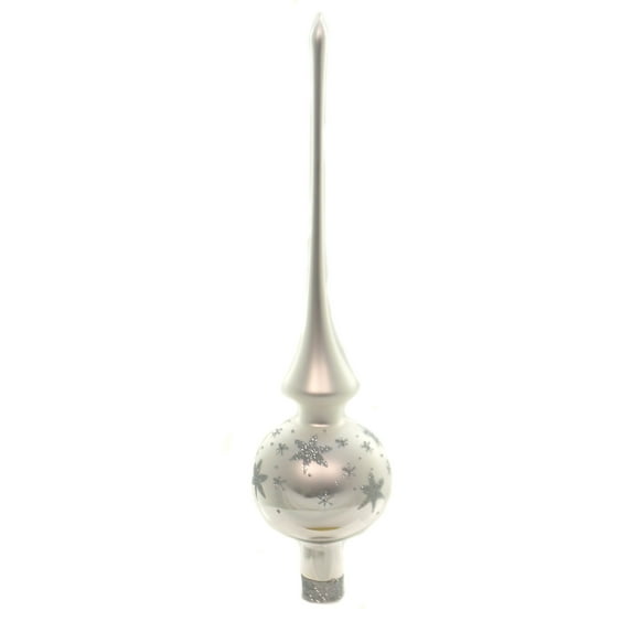 Inge Glas Shiny Silver Night Sky Finial Tree Topper Starburst 20663T021