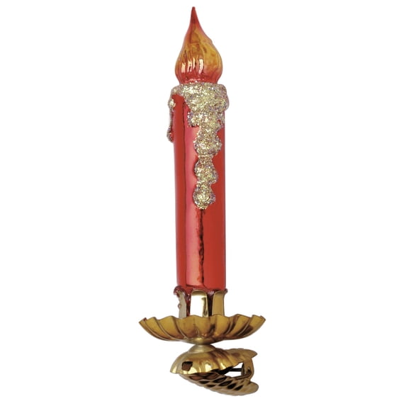 Inge Glas This Little Light of Mine Red Candle German Glass Ornament FREE BOX