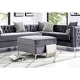 thumbnail image 1 of Inge Grey Velvet Storage Ottoman - , ,, 1 of 9