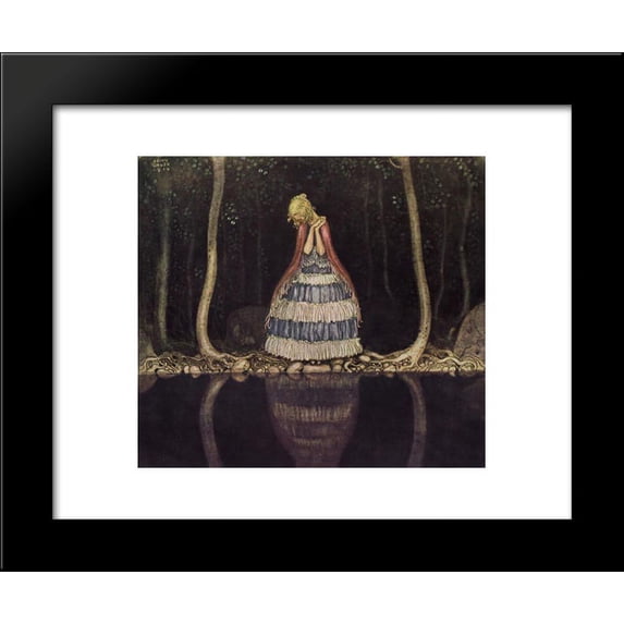 Inge dark lake 20x24 Framed Art Print by John Bauer