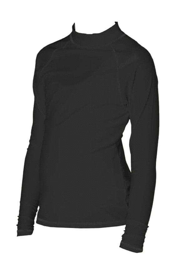 Big Girls Long Sleeve Rash Guard - Black - size XS (4/5)