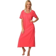 Ingear Cotton Dress Long Casual Beach Summer Fashion Sleeve Print Cover Up