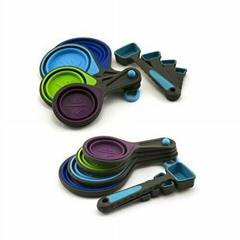 Folding Measuring Cups And Measuring Spoons Set, Silicone