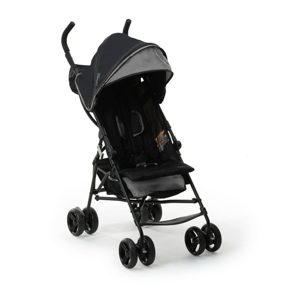 Ingenuity 3D Mini Convenience Stroller - Lightweight Stroller with Compact Fold, Multi- Position Recline, Canopy with Pop Out Sun Visor - Umbrella Stroller for Travel and More, Grey