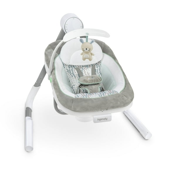 Ingenuity Anyway Sway Vibrating Portable Infant Baby Swing Spruce, Blue
