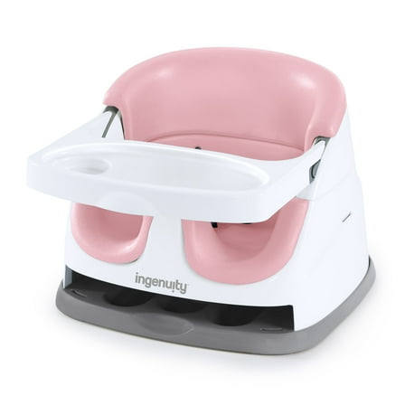 Ingenuity Baby Base 2-in-1 Booster Feeding High Chair and Floor Seat with Self-Storing Tray - Peony