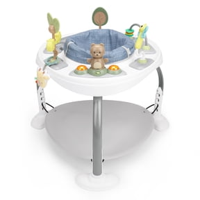 Ingenuity Bounce to Bloom 2-in-1 Activity Jumper & Table, Chambray, Ages 6–24 Months