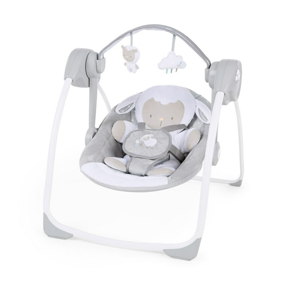 Ingenuity Comfort 2 Go Portable Compact Baby Swing, Infant, Cuddle Lamb, Gray