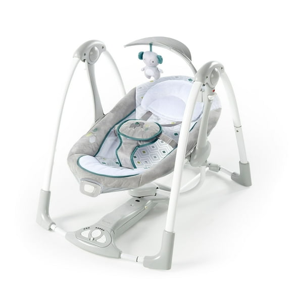 Ingenuity Convert Me 2-in-1 Portable Vibrating Baby Swing Nash, Infant, Gray (Unisex)