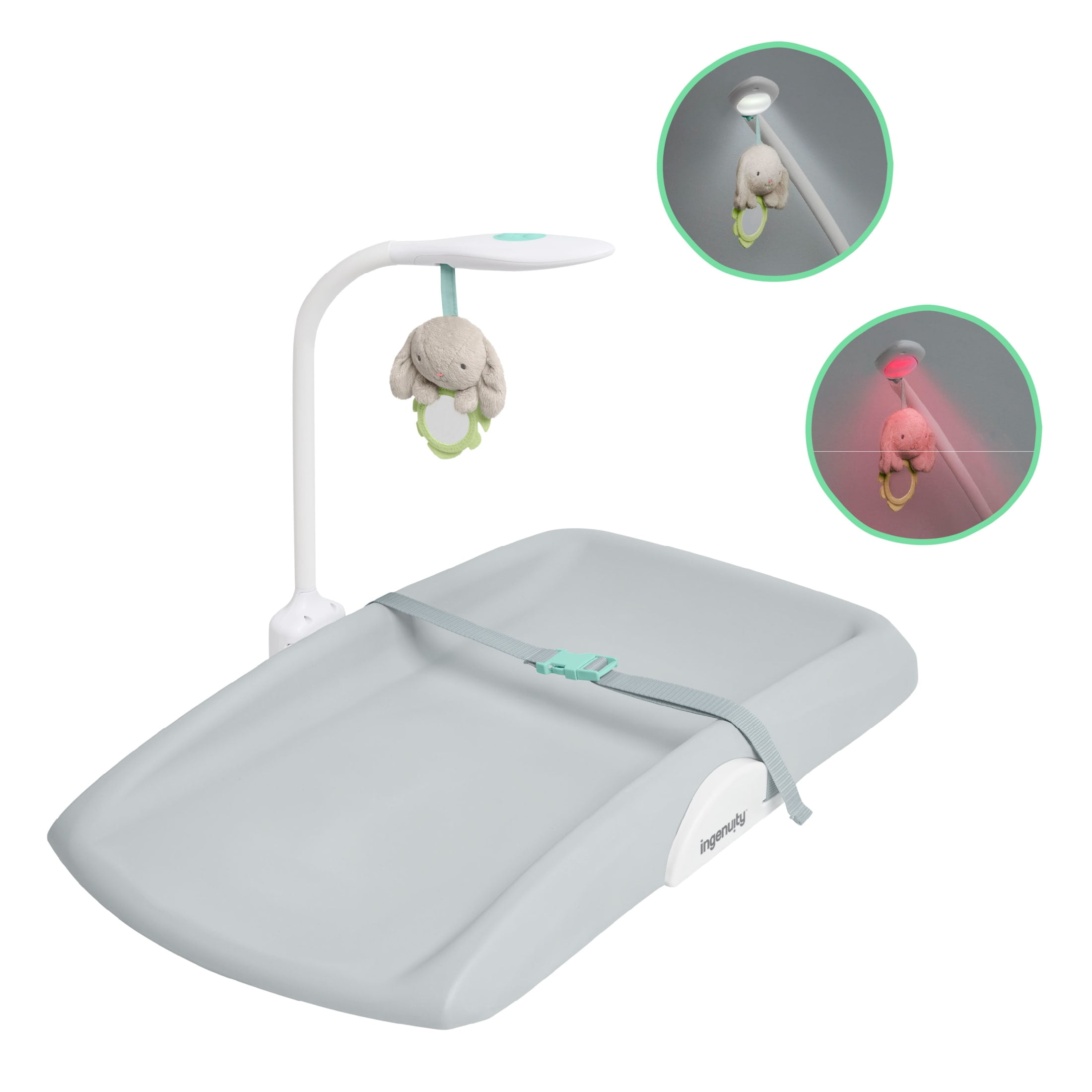 Ingenuity Day & Night Sylvi Baby Changing Pad - Includes Nightlight - Easy to Clean - Extra Comfort - Ages 0M+
