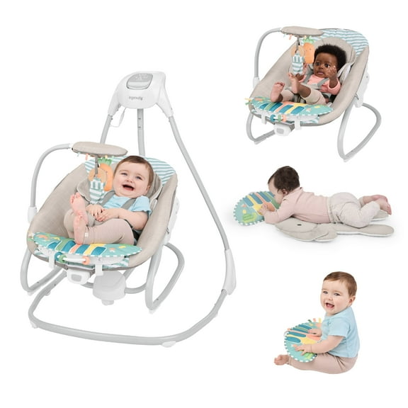 Ingenuity Simple Comfort Piano Playtime 4-in-1 Baby Swing & Rocker, Infants Ages 0-24 Months