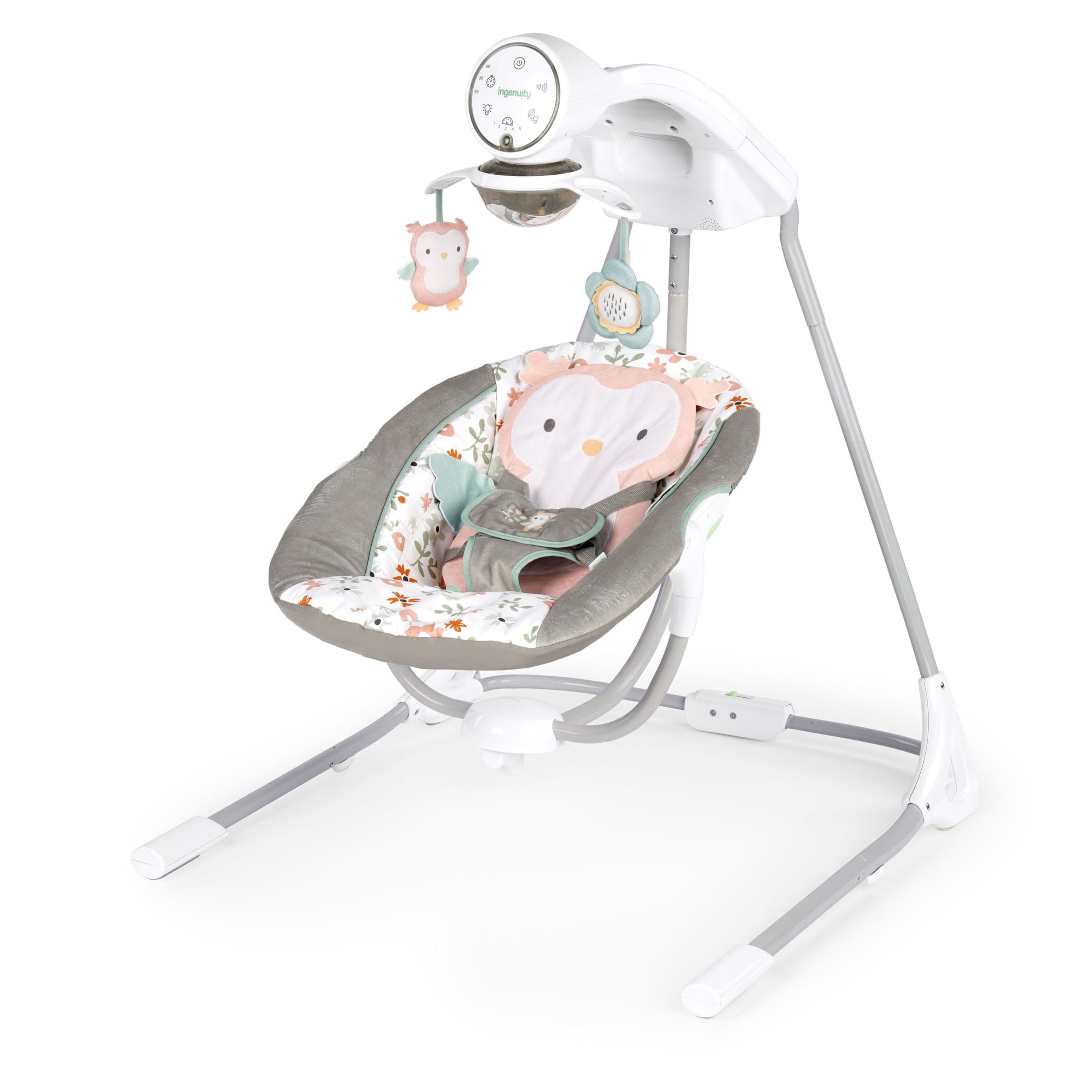 Ingenuity InLighten 5 Speed Baby Swing Swivel Infant Seat Nature