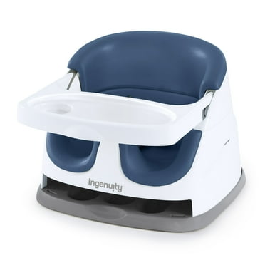 Ingenuity Baby Base 2-in-1 Booster Feeding High Chair and Floor Seat with Self-Storing Tray for Infants, Night Sky