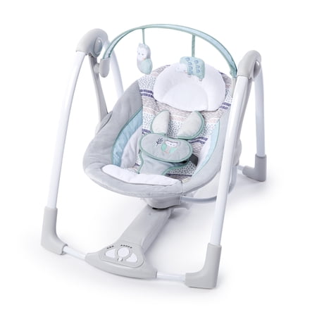 Ingenuity Compact Lightweight Portable Baby Swing with Music, Nature Sounds and Battery-Saving Technology - Abernathy, 0-9 Months