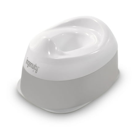 Ingenuity Ready Set Go Potty, Removable Bowl, Non-Skid Bottom, Wide Stable Base, Ages 18 Months & up, White & Grey