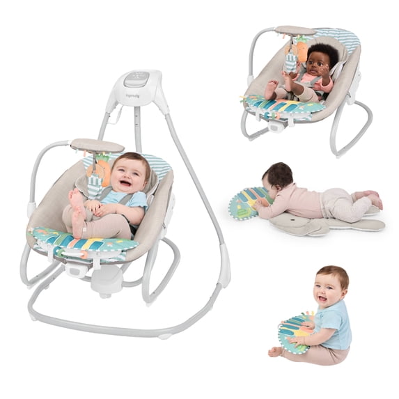 Ingenuity Simple Comfort Piano Playtime 4-in-1 Baby Swing & Rocker for Infants Ages 0-24 Months with Wireless Technology