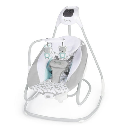 Ingenuity SimpleComfort 2-in-1 Vibrating Lightweight Baby Swing and Rocker Raylan, Gray