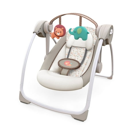Ingenuity Soothe 'n Delight 6-Speed Portable Baby Swing with Music - Cozy Kingdom (Unisex)