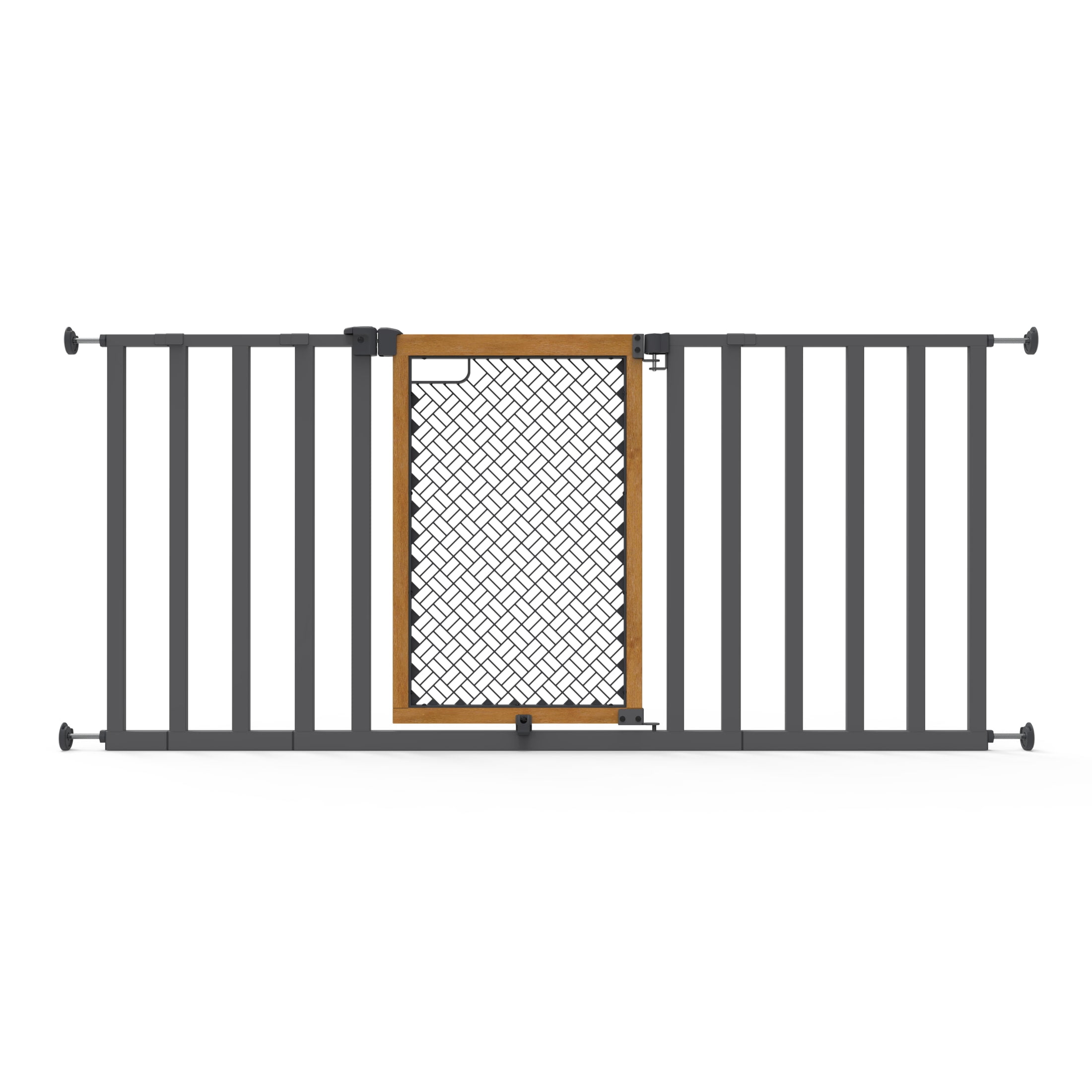 Honey Oak and Metal Extra Wide Safety Gate