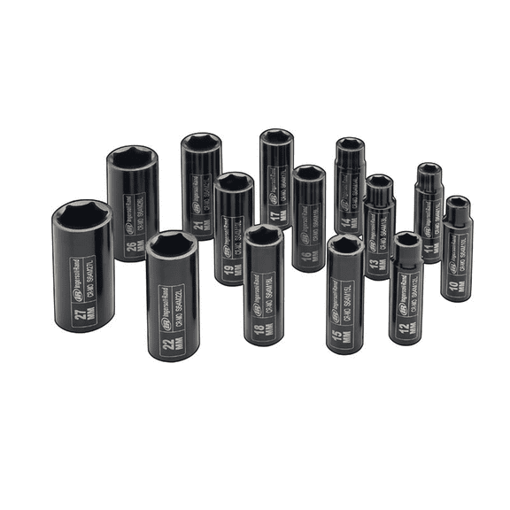 Ingersoll Rand 1/2" Drive Hex Metric Universal Impact Socket Set, 14-Piece